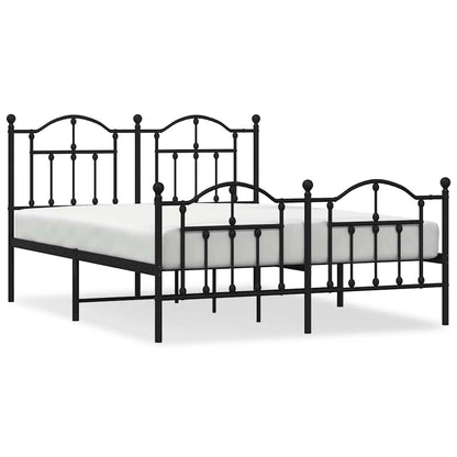 Giroletto con Testiera e Pediera Metallo Nero 140x190 cm | homemem39