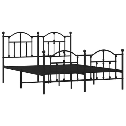 Giroletto con Testiera e Pediera Metallo Nero 140x190 cm | homemem39