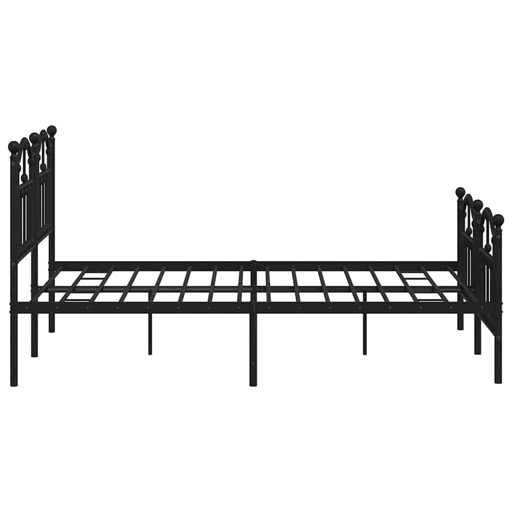 Giroletto con Testiera e Pediera Metallo Nero 140x190 cm | homemem39