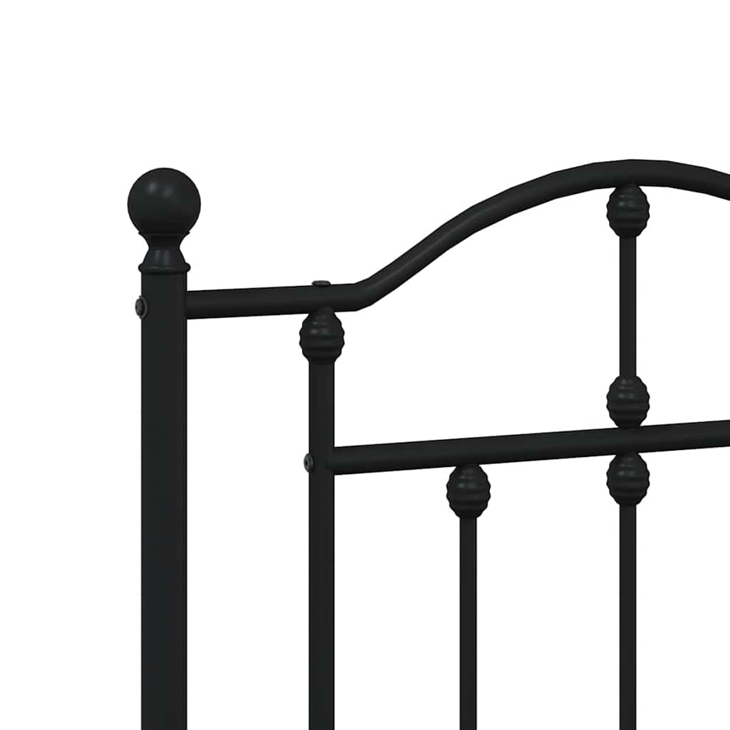 Giroletto con Testiera e Pediera Metallo Nero 140x190 cm | homemem39
