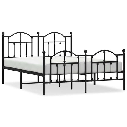 Giroletto con Testiera e Pediera Metallo Nero 140x200 cm | homemem39
