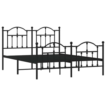 Giroletto con Testiera e Pediera Metallo Nero 140x200 cm | homemem39