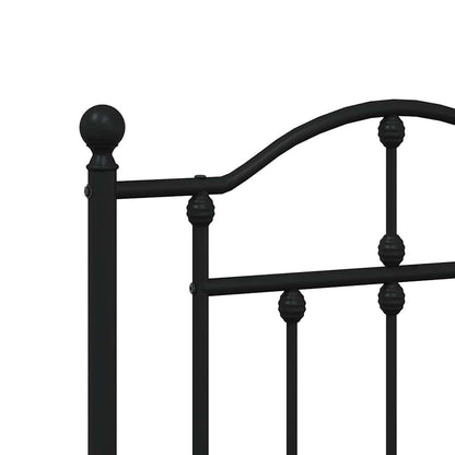 Giroletto con Testiera e Pediera Metallo Nero 140x200 cm | homemem39
