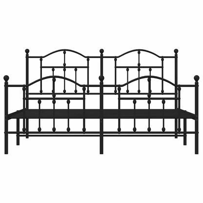 Giroletto senza Materaso con Pediera in Metallo Nero 160x200 cm