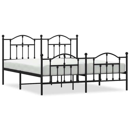 Giroletto con Testiera e Pediera Metallo Nero 183x213 cm | homemem39