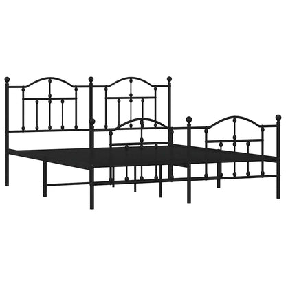 Giroletto con Testiera e Pediera Metallo Nero 183x213 cm | homemem39