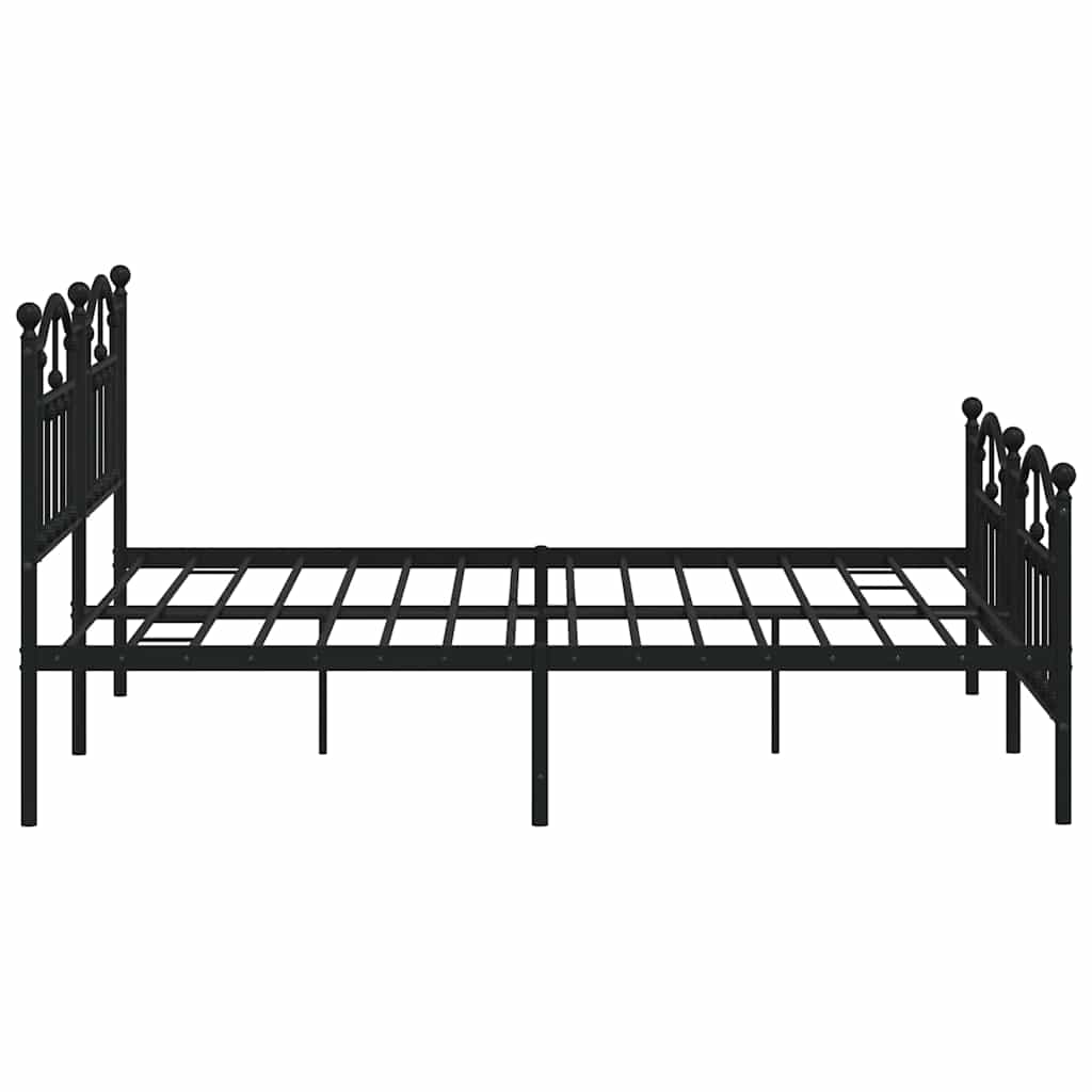 Giroletto con Testiera e Pediera Metallo Nero 183x213 cm