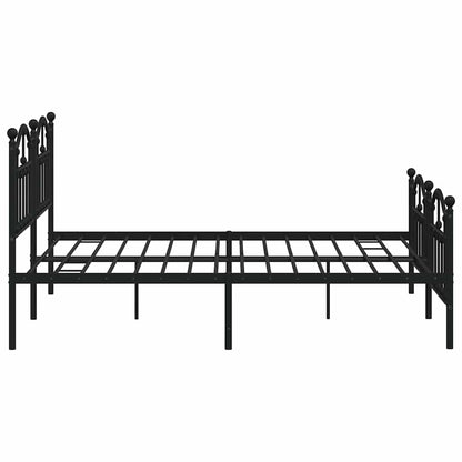 Giroletto con Testiera e Pediera Metallo Nero 183x213 cm