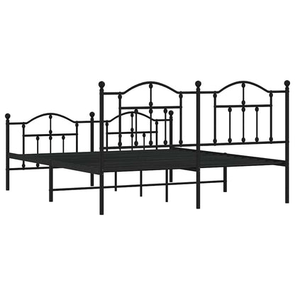 Giroletto con Testiera e Pediera Metallo Nero 183x213 cm | homemem39