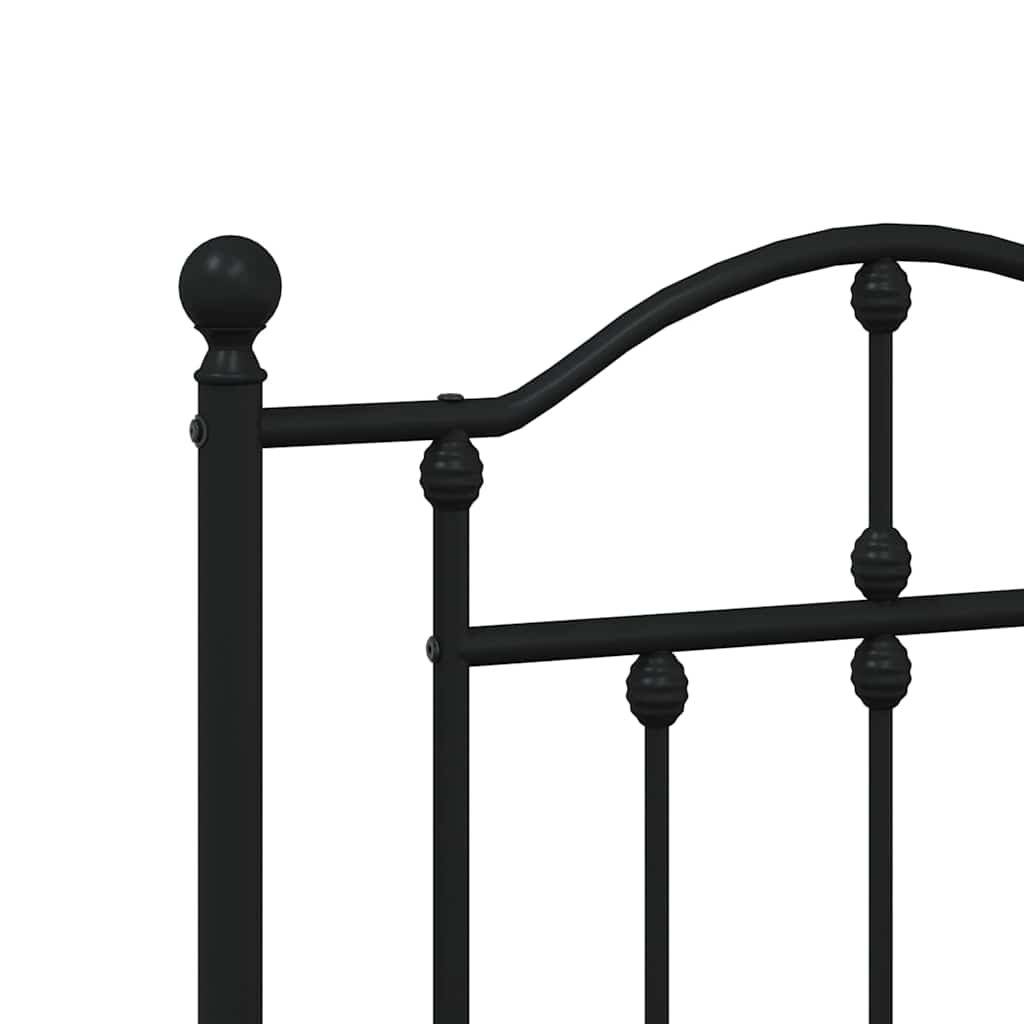 Giroletto con Testiera e Pediera Metallo Nero 183x213 cm
