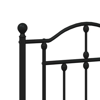 Giroletto con Testiera e Pediera Metallo Nero 193x203 cm | homemem39