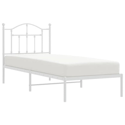 Giroletto con Testiera Metallo Bianco 90x190 cm | homemem39