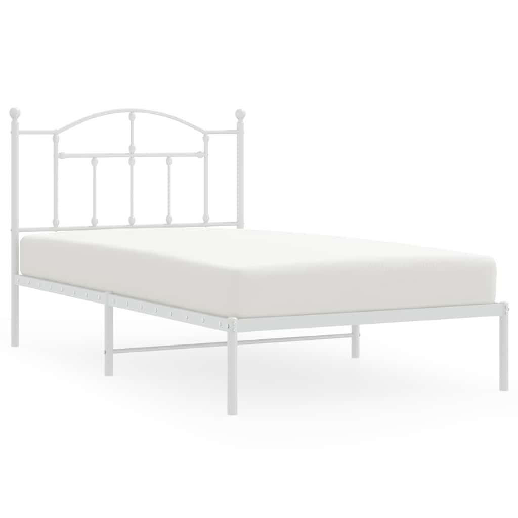 Giroletto con Testiera Metallo Bianco 100x190 cm | homemem39
