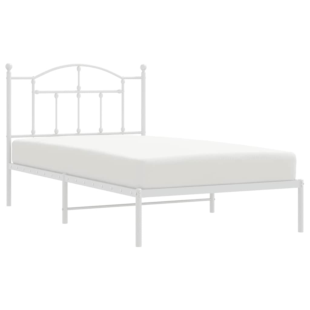 Giroletto con Testiera Metallo Bianco 100x190 cm | homemem39