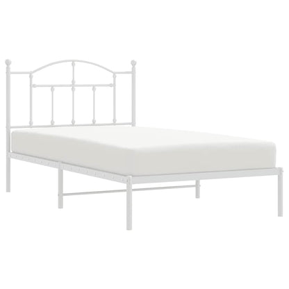 Giroletto con Testiera Metallo Bianco 100x190 cm | homemem39