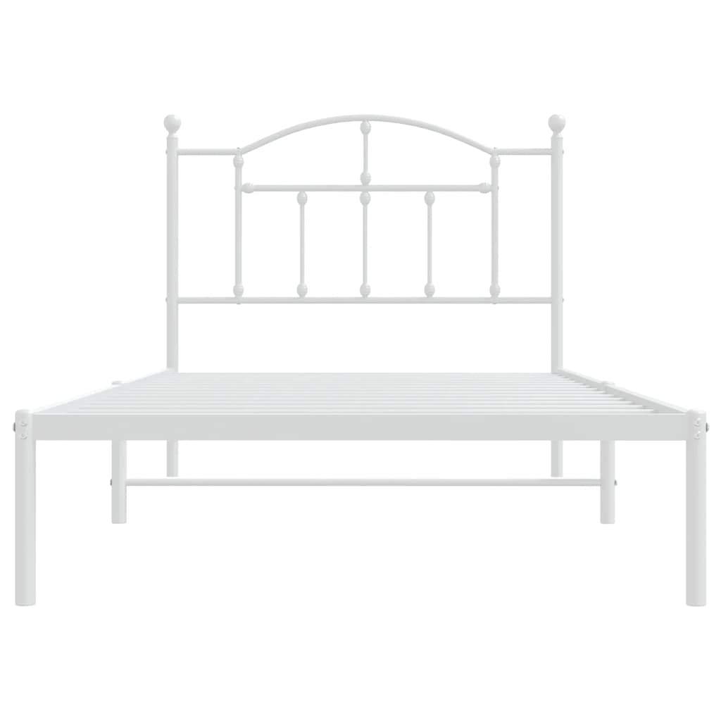 Giroletto con Testiera Metallo Bianco 100x190 cm | homemem39