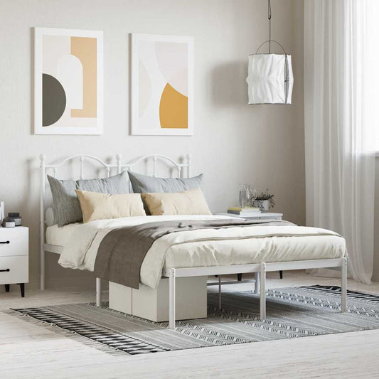 Giroletto con Testiera Metallo Bianco 120x190 cm | homemem39