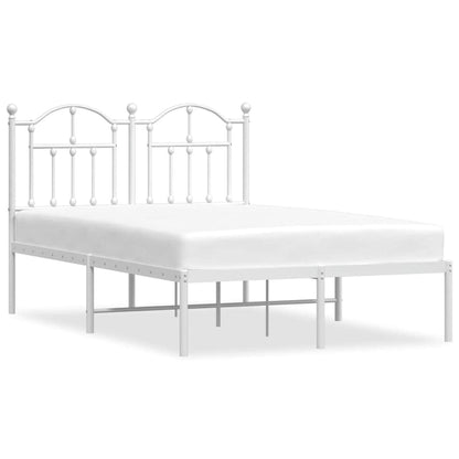 Giroletto con Testiera in Metallo Bianco 120x200 cm | homemem39