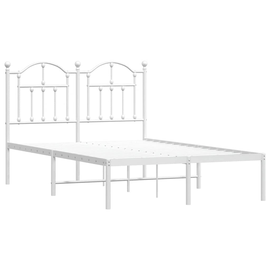 Giroletto con Testiera in Metallo Bianco 120x200 cm | homemem39
