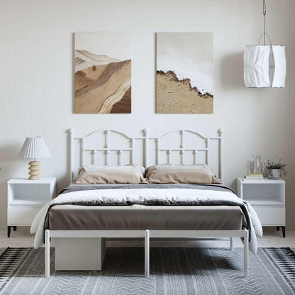 Giroletto con Testiera Metallo Bianco 135x190 cm
