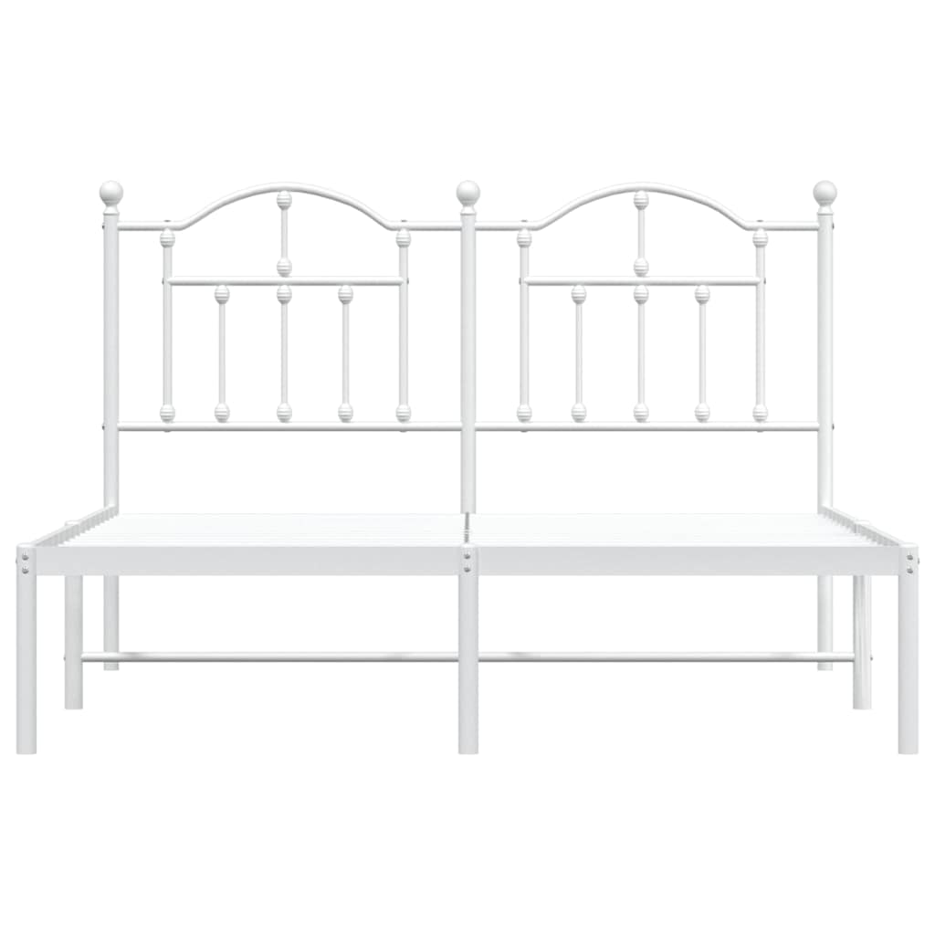 Giroletto con Testiera Metallo Bianco 135x190 cm