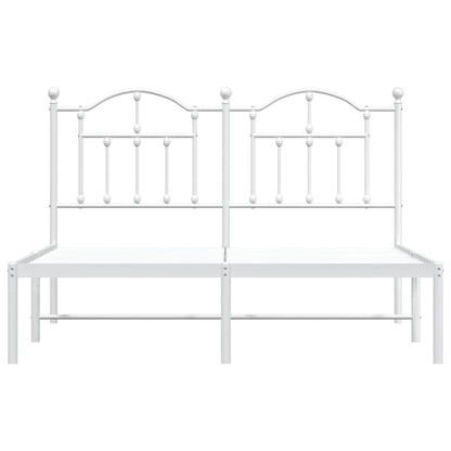 Giroletto con Testiera Metallo Bianco 135x190 cm
