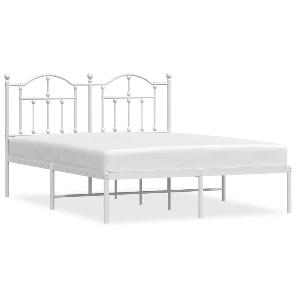 Giroletto con Testiera Metallo Bianco 140x190 cm | homemem39