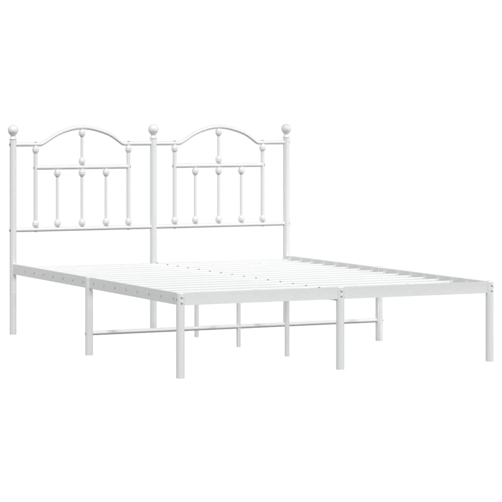 Giroletto con Testiera Metallo Bianco 140x190 cm | homemem39