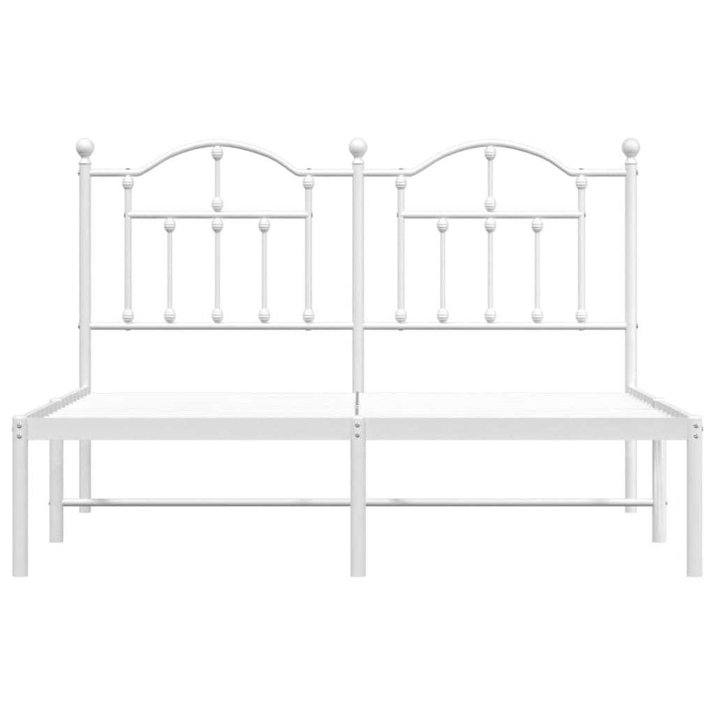 Giroletto con Testiera Metallo Bianco 140x190 cm | homemem39