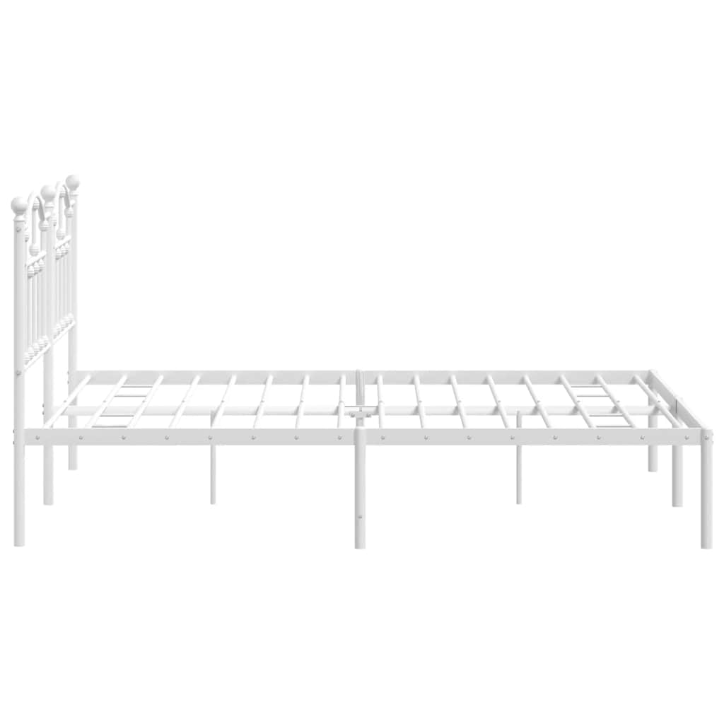 Giroletto con Testiera Metallo Bianco 140x190 cm | homemem39