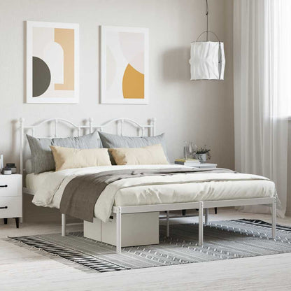 Giroletto con Testiera Metallo Bianco 140x190 cm | homemem39
