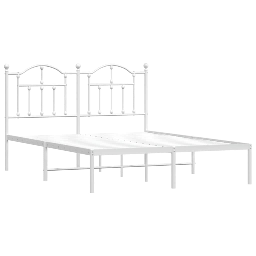 Giroletto con Testiera Metallo Bianco 140x200 cm