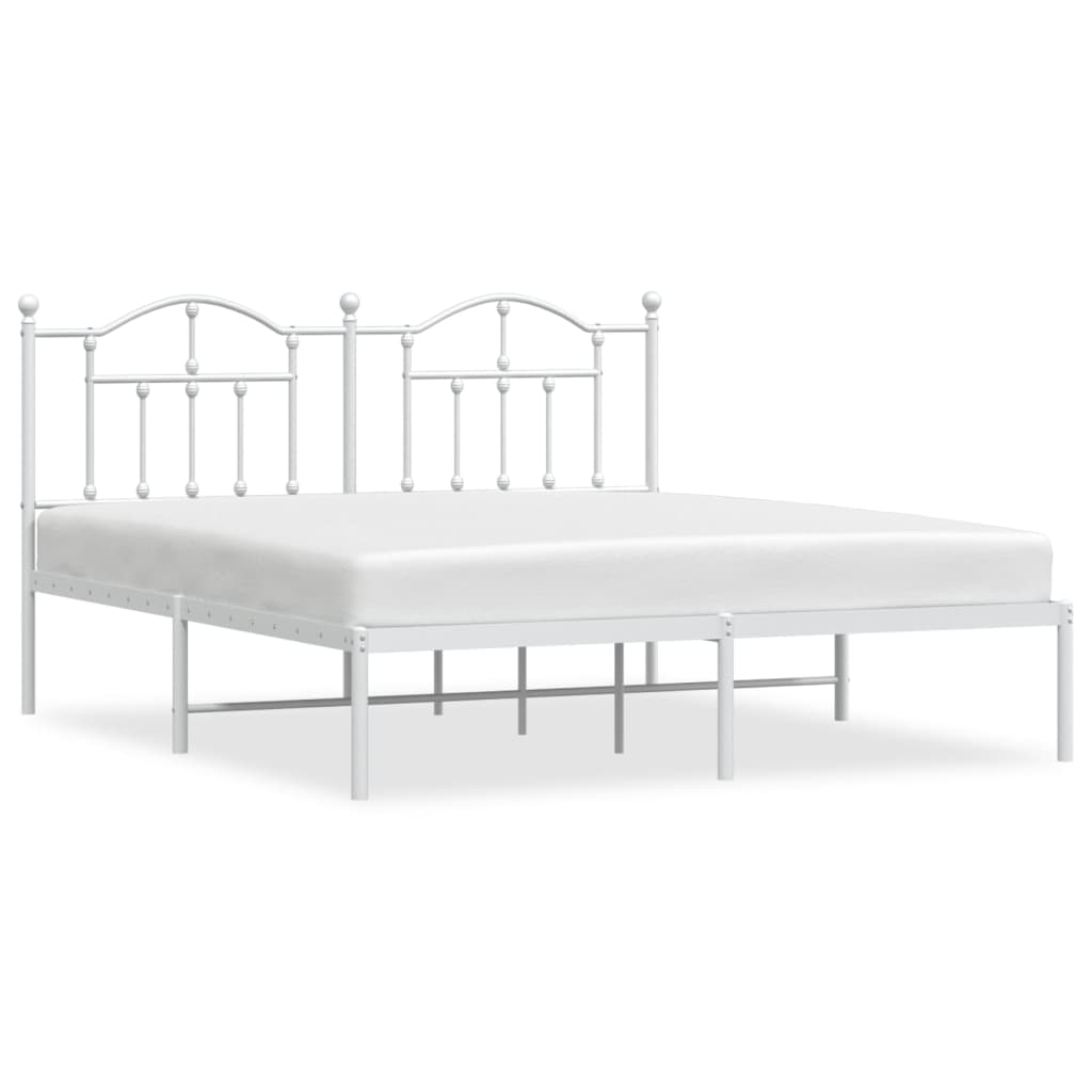 Giroletto con Testiera Metallo Bianco 180x200 cm | homemem39