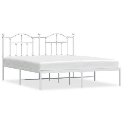 Giroletto con Testiera Metallo Bianco 180x200 cm | homemem39
