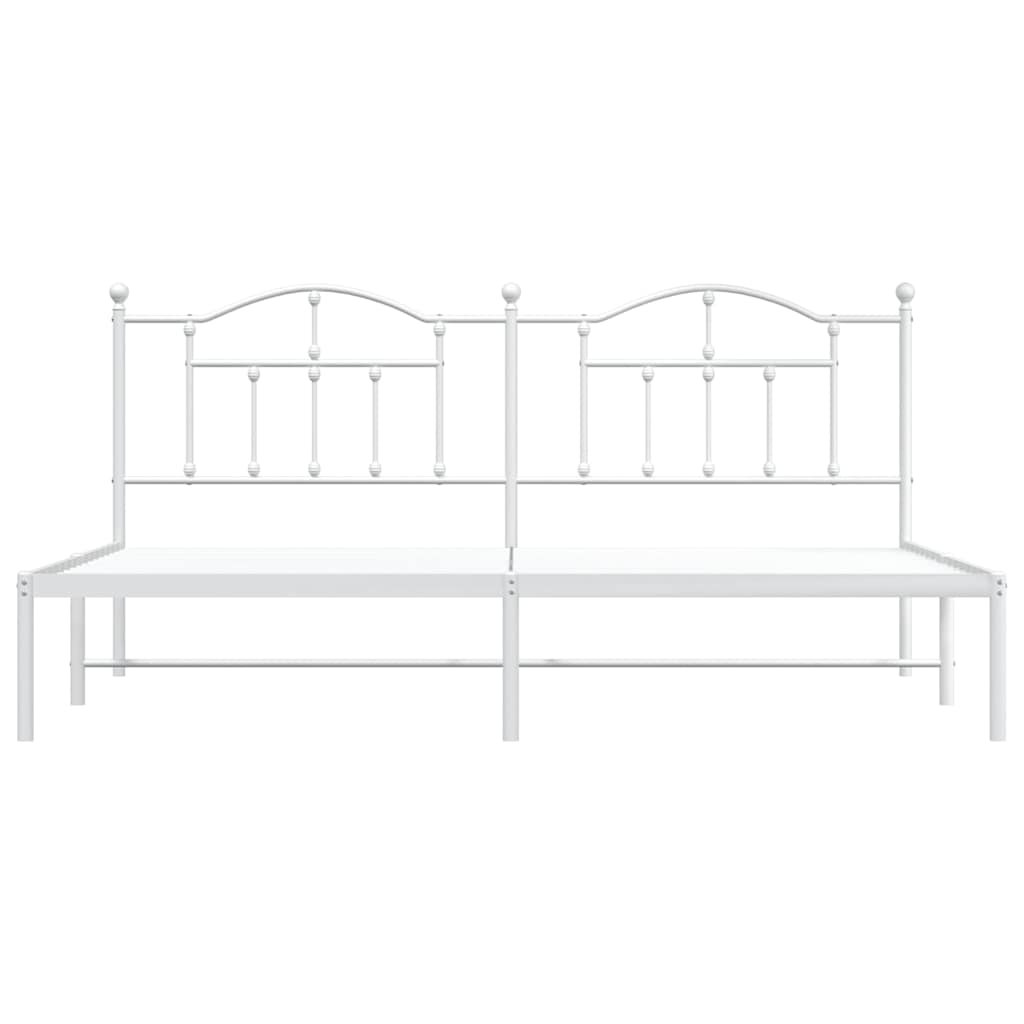 Giroletto con Testiera Metallo Bianco 193x203 cm