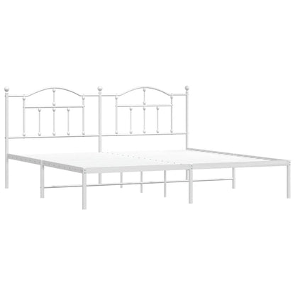 Giroletto con Testiera Metallo Bianco 200x200 cm