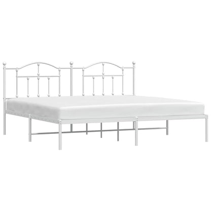 Giroletto con Testiera Metallo Bianco 200x200 cm