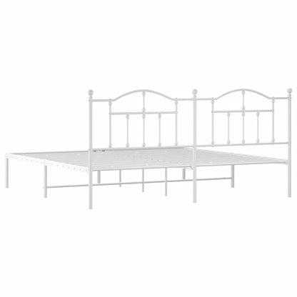 Giroletto con Testiera Metallo Bianco 200x200 cm