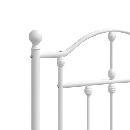 Giroletto con Testiera Metallo Bianco 200x200 cm | homemem39
