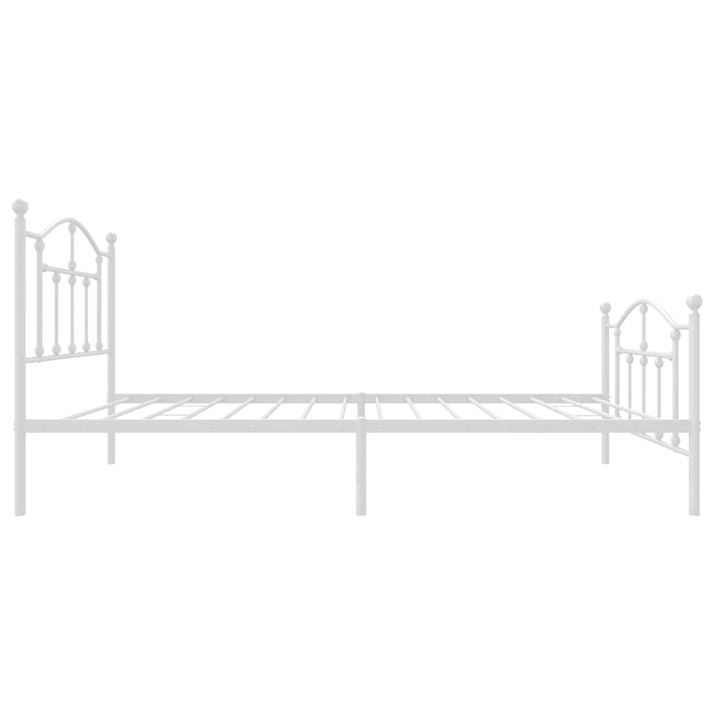 Giroletto con Testiera e Pediera Metallo Bianco 90x200 cm