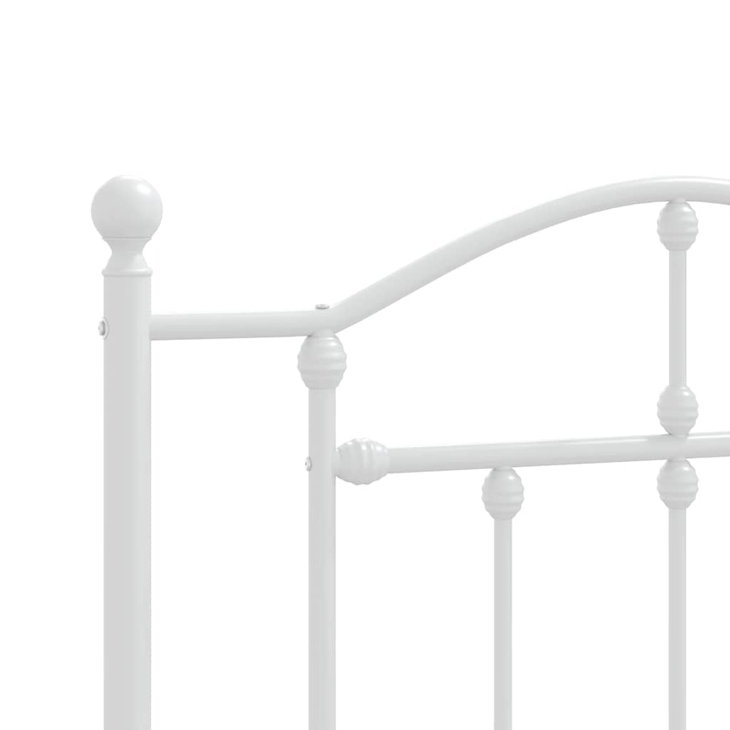 Giroletto con Testiera e Pediera Metallo Bianco 90x200 cm