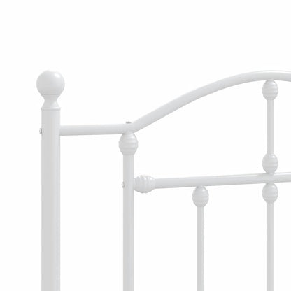 Giroletto con Testiera e Pediera Metallo Bianco 100x190 cm