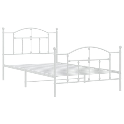 Giroletto con Testiera e Pediera Metallo Bianco 107x203 cm | homemem39