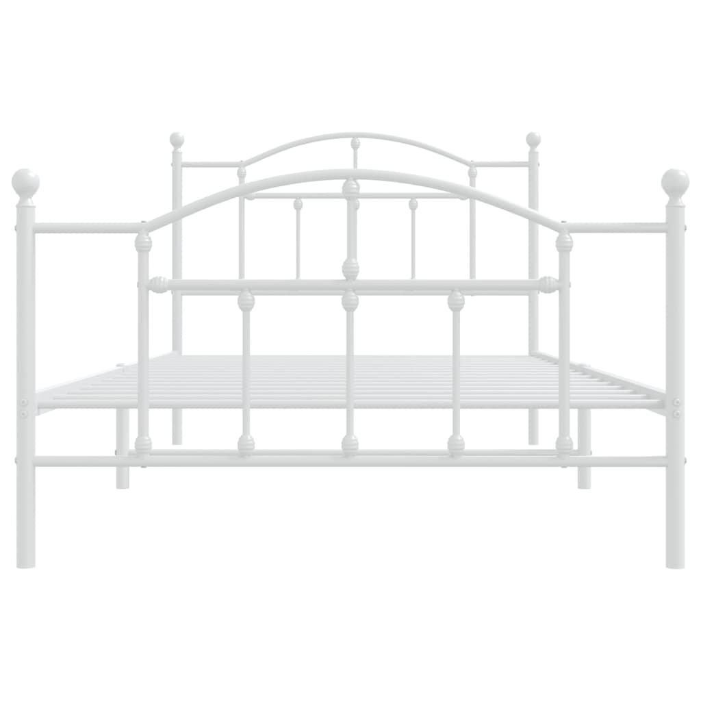 Giroletto con Testiera e Pediera Metallo Bianco 107x203 cm | homemem39