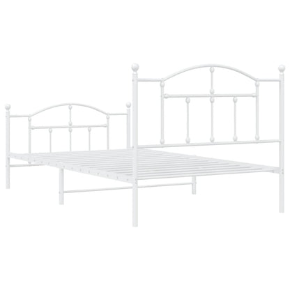 Giroletto con Testiera e Pediera Metallo Bianco 107x203 cm | homemem39