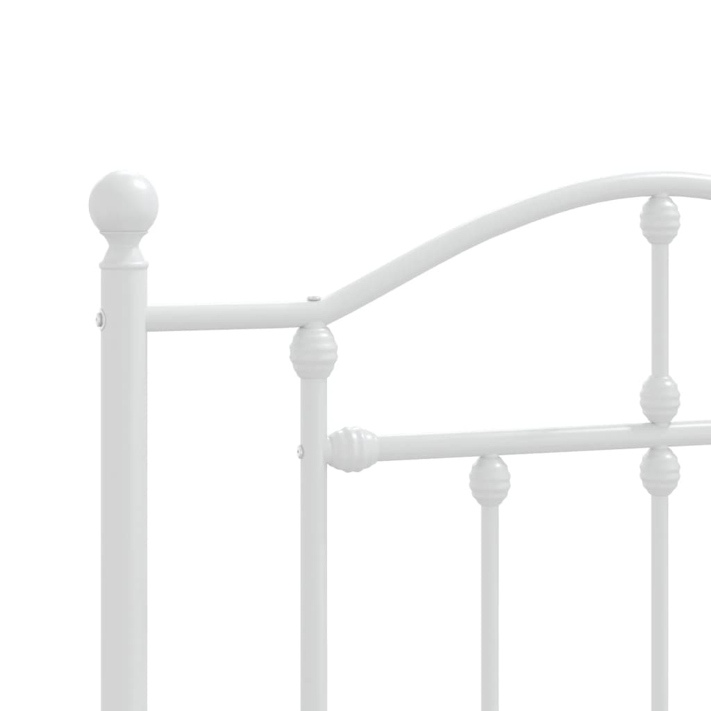 Giroletto con Testiera e Pediera Metallo Bianco 107x203 cm | homemem39