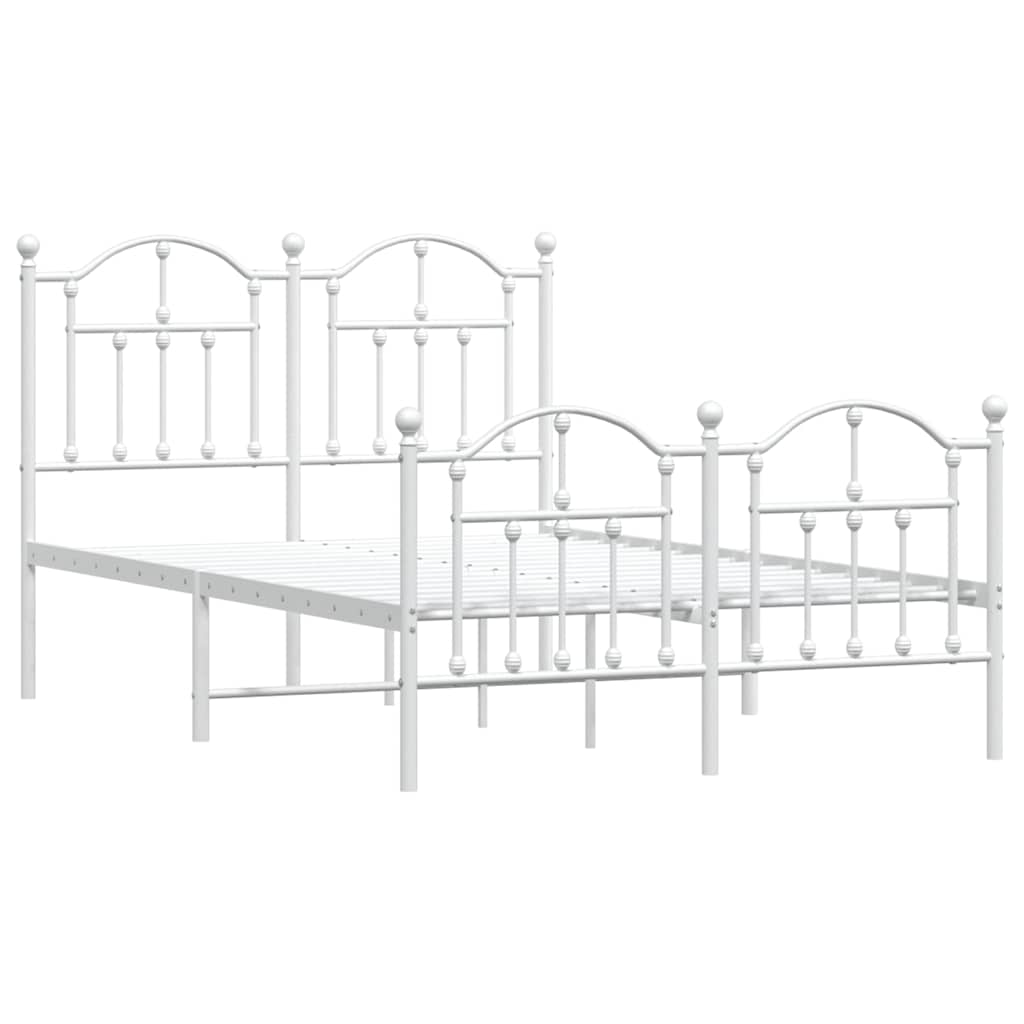 Giroletto con Testiera e Pediera Metallo Bianco 120x190 cm | homemem39