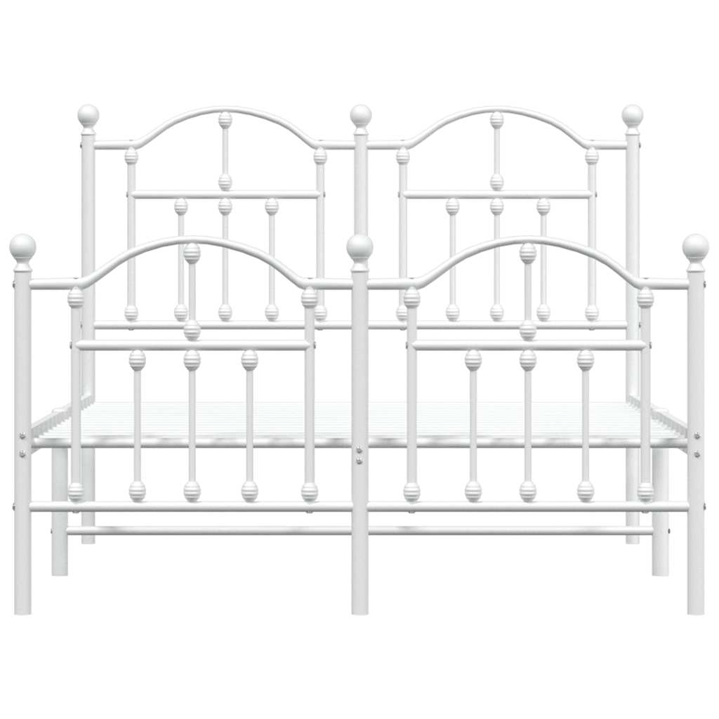 Giroletto con Testiera e Pediera Metallo Bianco 120x190 cm | homemem39