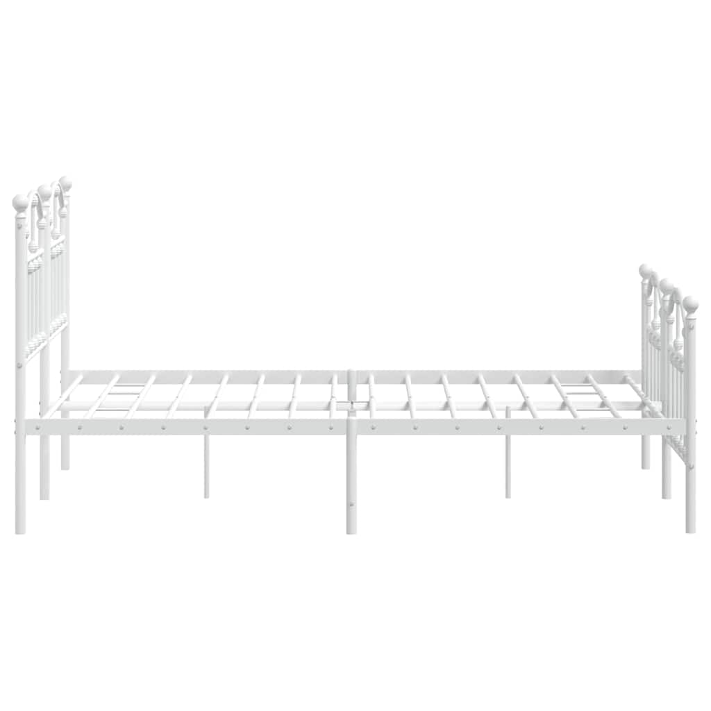 Giroletto con Testiera e Pediera Metallo Bianco 120x190 cm | homemem39