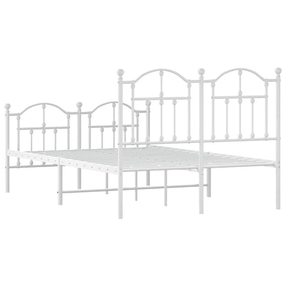 Giroletto con Testiera e Pediera Metallo Bianco 120x190 cm | homemem39